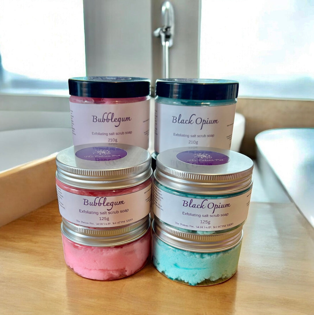 Exfoliating salt scrub soap